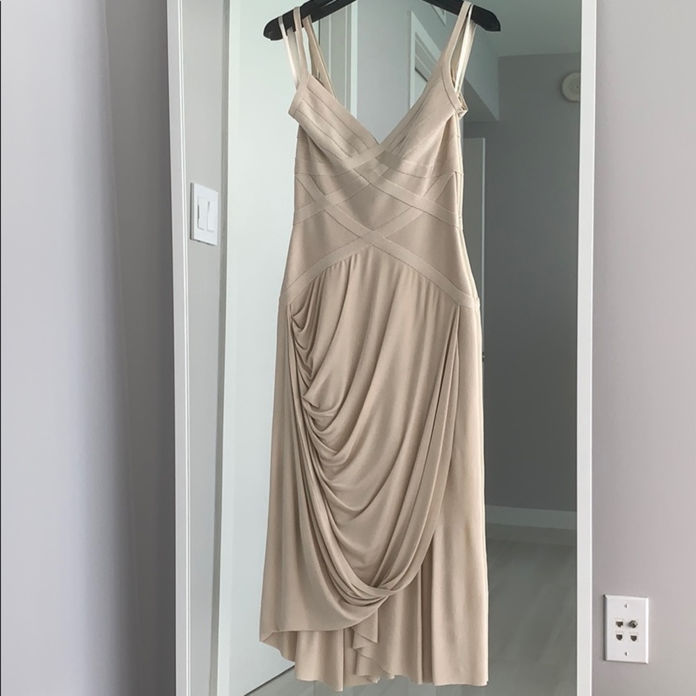 Herve Leger Cream Beige Nude dress XS